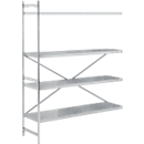 Regalsystem, Anbauregal, Edelstahl, gelochter Boden, H 2000 x B 1475 x T 500 mm
