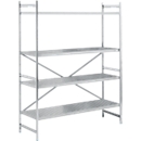 Regalsystem, Grundregal, Edelstahl, gelochter Boden, H 2000 x B 1500 x T 600 mm
