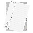 Register Biella, für DIN A4, 15-teilig, numerisch 1-15, nummerierte Taben, Universallochung, Indexdruck, L 296 x B 226 mm, Polypropylen, grau
