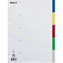 Register Biella, für DIN A4, 5-teilig, blanko, mit Indexblatt, L 320 x B 250 x H 1,2 mm, Polypropylen, farbig