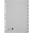 Register Exacompta 1710E, Format A4, Universallochung, Taben 1-10, B 225 x H 297 mm, Blauer Engel, Recycling-Kunststoff, grau