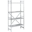 Reksysteem, basislegbord, roestvrij staal, geperforeerde bodem, H 2000 x B 900 x D 400 mm