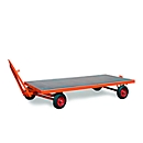 Remorque pour charges lourdes, système de direction avec 1 essieu pivotant, pneus 100 % caoutchouc, capacité de charge 3000 kg, 2500 x 1250 mm
