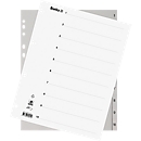 Répertoire Biella, pour DIN A4, 10 pièces, numérique 1-10, extra-large pour les pochettes de présentation dans les classeurs à anneaux/de présentation, index, L 297 x l 244 mm, polypropylène, gris