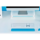 Repose-poignets LEITZ® Ergo WOW pour claviers, ergonomique, réglable en hauteur sur 2 niveaux, L 437 x l 71 x H 21 mm, blanc/bleu