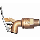 Robinet doseur fin, zinc moulé sous pression, raccord 3/4", avec arrête-flamme, à fermeture automatique