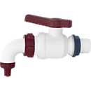 Robinet, en plastique, blanc-rouge, pour cuves et tonneaux en plastique