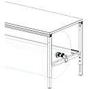Rocholz axle set for Flex system packing table, for table width 1600 mm