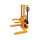 Carretilla elevadora de barriles BAUER FHR 600 K, acero, con abrazadera de barril, para barriles de 200 l, An 1125 x P 1000 x Al 1330 mm, naranja