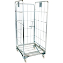 Rolcontainer - 3-zijdig - nestbaar - B 655 x D 770 x H 1665 mm - draagvermogen 500 kg