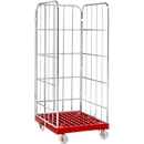 Rolcontainer, 3-zijdig, rood RAL 3000