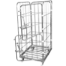 Rolcontainer, 4-zijdig, stalen grondplaat, met 2 halve voorwanden, H 1640 mm