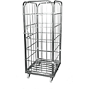 Rolcontainer, 4-zijdig, stalen grondplaat, met voorwand, H 1640 mm