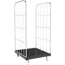 Rolcontainer BASICline - staal en gerecycled HDPE - L 724 x B 815 x H 1530 mm - 2-zijdig - Schäfer Shop Select