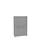 Roldeurkast, 4 ordnerhoogten, 2-delig, zonder middenwand, B 1000 mm, zilver
