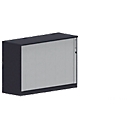 Roldeurkast BEXXSTAR, 1 deur, 2 ordnerhoogtes, B 1200 x D 445 x H 825 mm,zwart