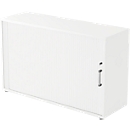 Roldeurkast TARVIS, 2 ordnerhoogten, B 1200 x D 400 x H 825 mm, afsluitbaar & stapelbaar, wit/wit