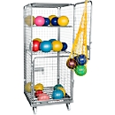 Roll container, 5-sided, 2 doors, with steel base plate, 724 x 815 x 1800 mm