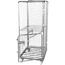 Roll container, 5-sided, 2 doors, with wooden roll-fronted table top, 724 x 815 x 1800 mm