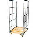 Roll conteneur, 2 côtés, avec châssis mobile en bois, hauteur utile 1450 mm
