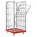 Roll conteneur, 4 côtés, 724 x 815 x 1640 mm, rouge