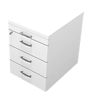 Rollcontainer X-TIME WORK, 1+ 3 Schübe, 420 x 560 x 580 mm, weiß