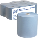 Rollo de toallas de papel Scott® 6668, resistente al desgarro, 1 capa, 6 rollos á 304 m, azul
