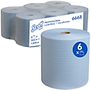 Rollo de toallas de papel Scott® 6668, resistente al desgarro, 1 capa, 6 rollos á 304 m, azul