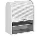 Romp universele kast, zonder rolluik, B 980/800 x D 450 x H 800/980 mm, wit