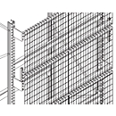 Roosterachterwand GRM-set 2, stellinghoogte 2500 x stellinglengte 2200 mm