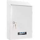 Rottner Boîte aux lettres Pisa blanc - acier, butée de porte latérale, volet biseauté