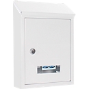 Rottner Boîte aux lettres Udine blanc - acier, ouverture vers l'arrière, plaque nominative