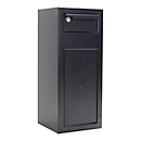 Rottner Coffre-fort à introduire Cashmatic 1, serrure à double panneton, clapet d'introduction, L 250 x P 260 x H 600 mm, acier, noir