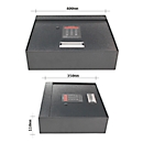 Rottner Coffre-fort à tiroirs Coverchest, 7,5 l, charnière de porte en haut, serrure électronique avec 2 clés, matériel de montage, L 400 x P 350 x H 110 mm, anthracite