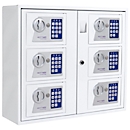 Rottner Schlüsseltresor Keysystem 6, für den Innenbereich, ohne Sicherheitsstufe, 6 Fächer mit Elektronikschloss, Schlüsseleinwurf-Klappe, Stahl, weiß