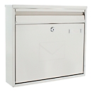 Rottner Teramo brievenbus, wandgemonteerd, dubbelzijdig insteekbaar, naamslot, cilinderslot, incl. 2 sleutels, roestvrij staal, B 360 x D 80 x H 320 mm