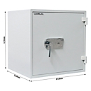 Rottner Wertschutzschrank Opal Fire Premium OPD-65 IT, 135 l, EN 1, Feuerschutz bis 30 min, 2 Fachböden, Doppelbartschloss, Stahl, lichtgrau RAL 7035