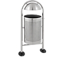 Round litter bin with rain cover