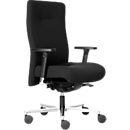 ROVO chaise de bureau SUMO 8020 S7, avec accoudoirs, mécanisme synchrone, jusqu'à 200 kg, siège multicouche, dossier entièrement rembourré, noir/argenté