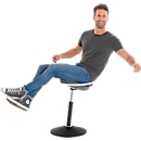 ROVO SOLO stool with hoop, 3D knitted fabric, black/black