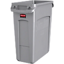 Rubbermaid Abfallbehälter Slim Jim, L 590 x B 280 x H 630 mm, 60 l, Kunststoff, grau