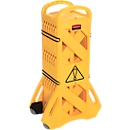 Rubbermaid Absperrsystem, mobil, ausziehbar auf 4 m, 16-gliedrig, mit 2 Laufrollen und 4 Sicherungsbändern, gelb