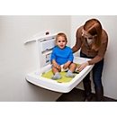 Rubbermaid® babyverschoonstation, voor horizontale wandmontage, antimicrobieel, opvouwbaar, lade, houder voor maximaal 40 documenten, PP, wit