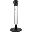 Rubbermaid Standascher Infinity, für den Außenbereich, mit Ausdrückplatte und Inneneimer, Ø 400 x H 1000 mm, 4,9 l, Edelstahl, schwarz