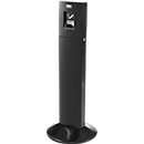 Rubbermaid Standascher Metropolitan, für den Außenbereich, abschließbar, mit Inneneimer, H 1087 mm, 6 l, Aluminium, schwarz