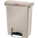 Rubbermaid Tretabfalleimer Slim Jim Step-On, L 425 x B 271 x H 536 mm, 30 l, Kunststoff, beige