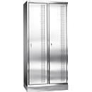 Rvs locker met fitting, 2 compartimenten, B400 mm,