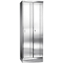 Rvs locker met poten, cilinderslot, 2 compartimenten, B400 mm,