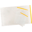 Sac de protection pour plan Eichner, fermeture à glissière jaune, polyéthylène transparent, format A4,