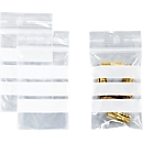 Sachets à fermeture à pression - polypropylène - 50% de matières régénérées - 40 × 60 mm - 50 µm - transparent - avec 3 zones inscriptibles - 1000 pièces par paquet